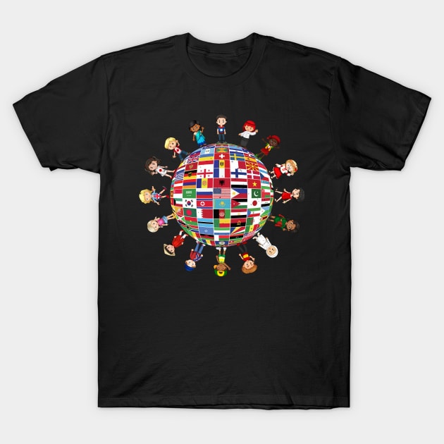 Cultural Diversity Kids Around The Globe T-Shirt by swissles